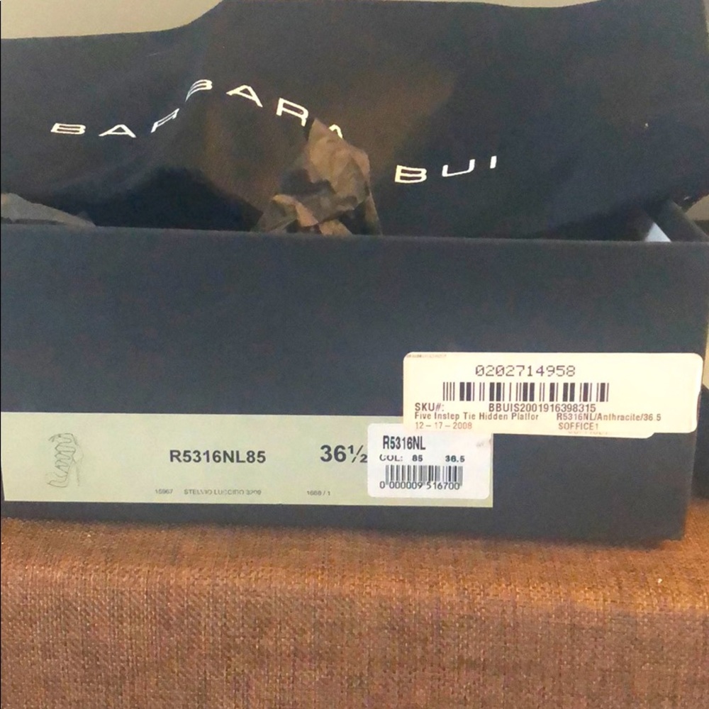 Barbara Bui lace up metallic heels